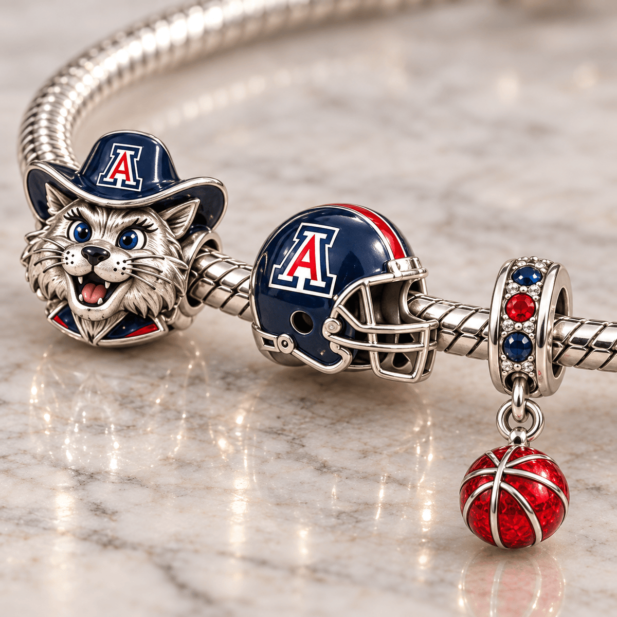 AWC Silver Charm Bracelet Set PTKL