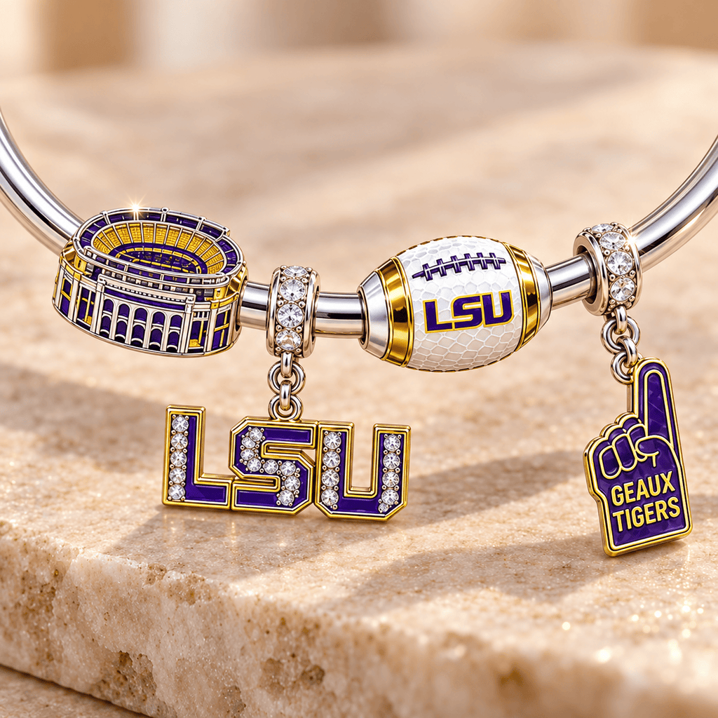 LSUT Silver Charm Bracelet Set TMH