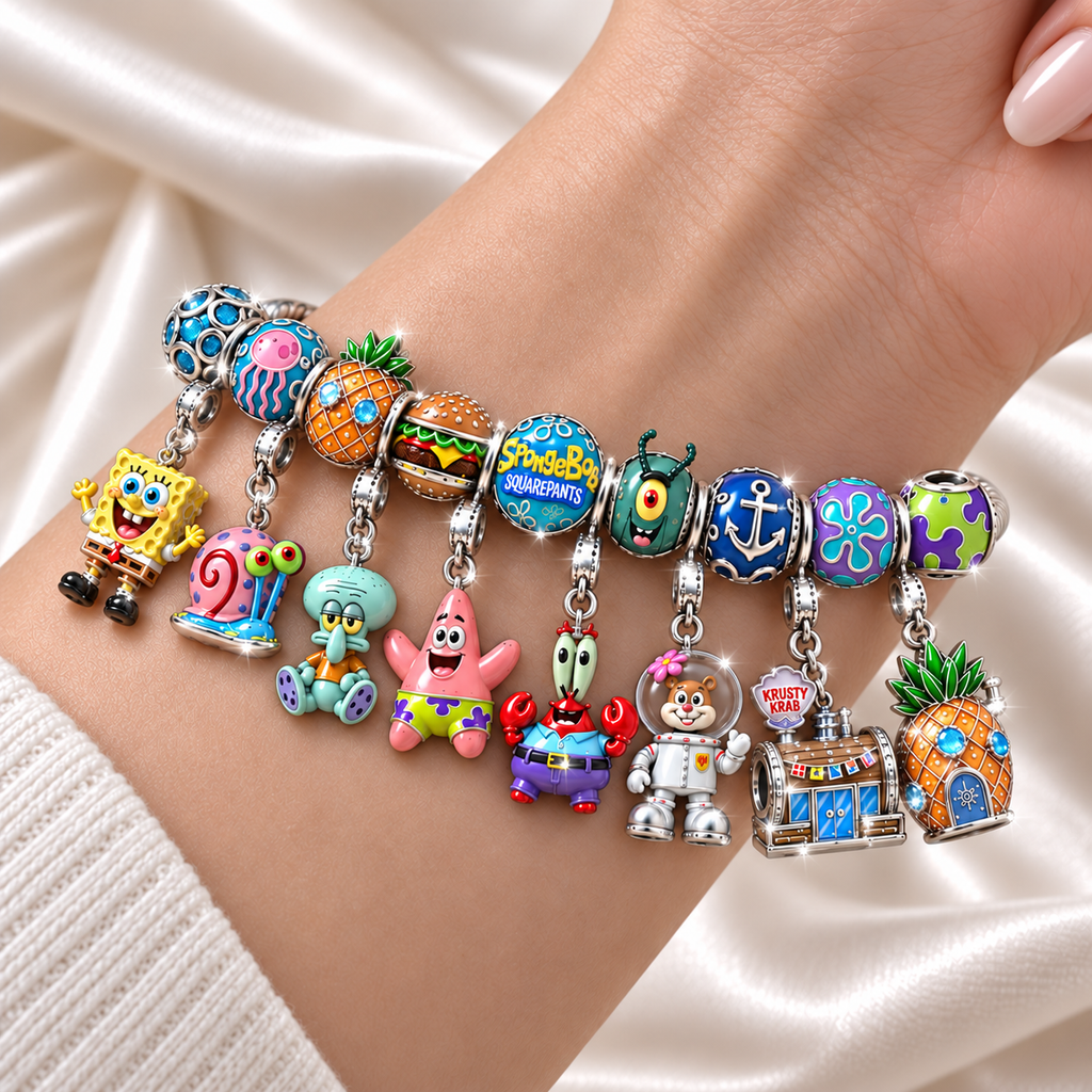 SBSP Silver Charm Bracelet Set NTTB