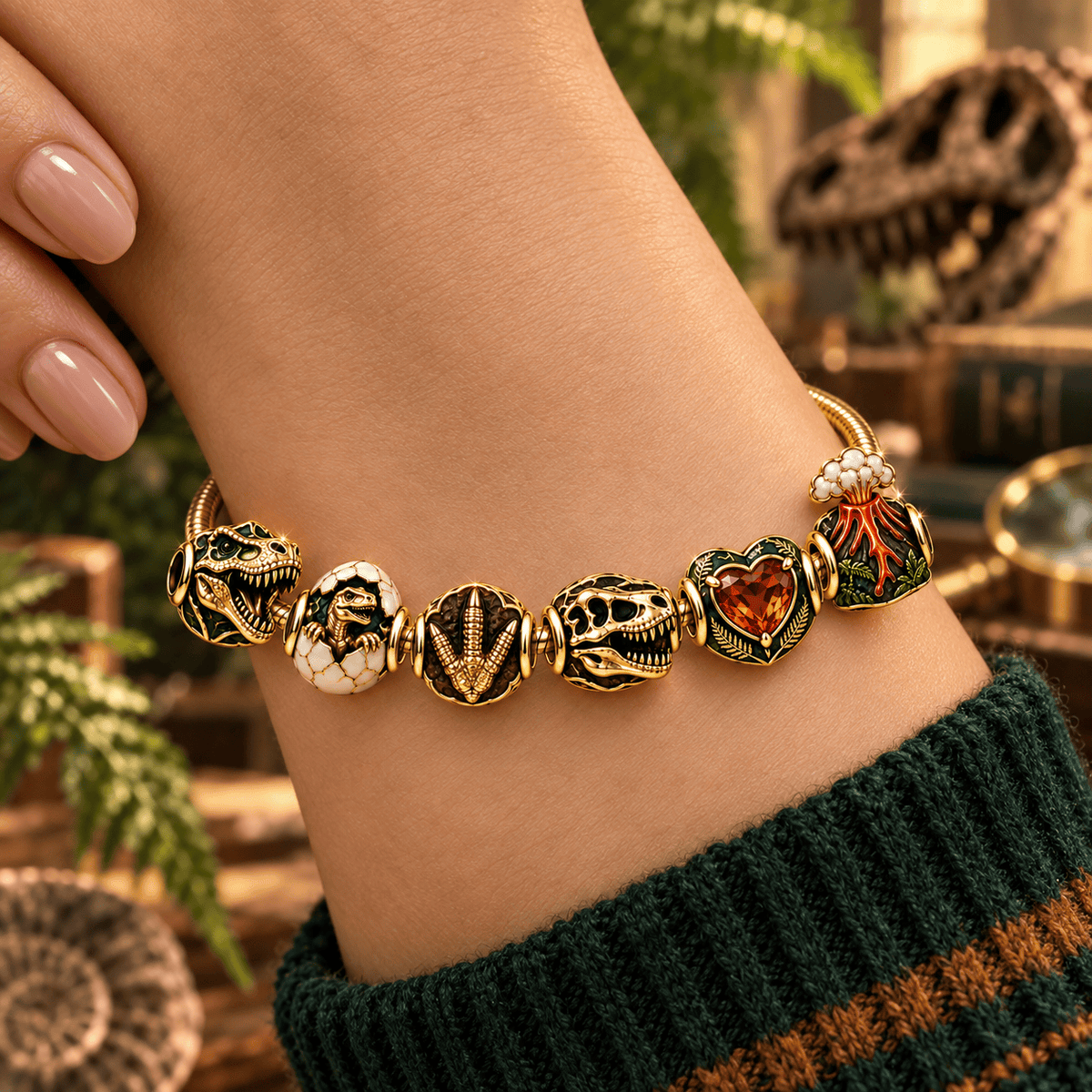 DINO Gold Charm Bracelet Set PNPA