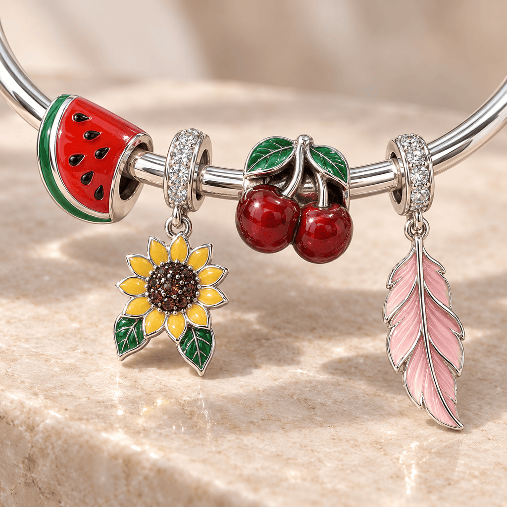 HSL Silver Charm Bracelet Set TMH