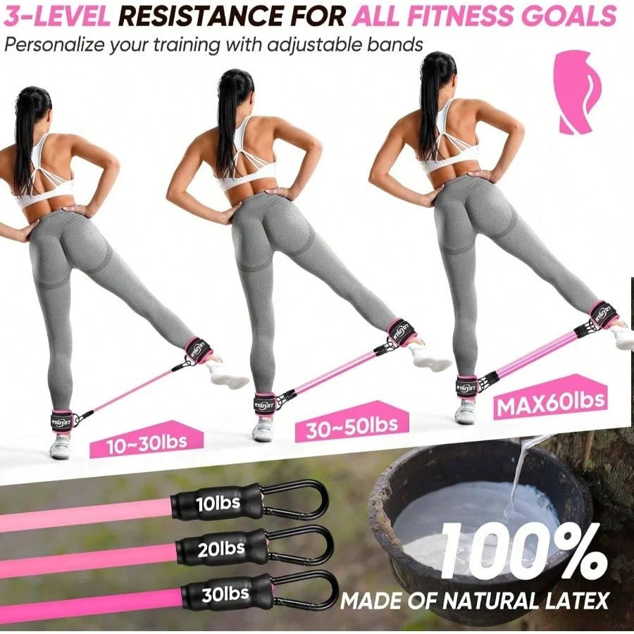3PCS Ankle Resistance Bands, Workout Ankle Bands With Cuffs, Resistance Bands For Leg And Hip Training, Ankle Bands Training