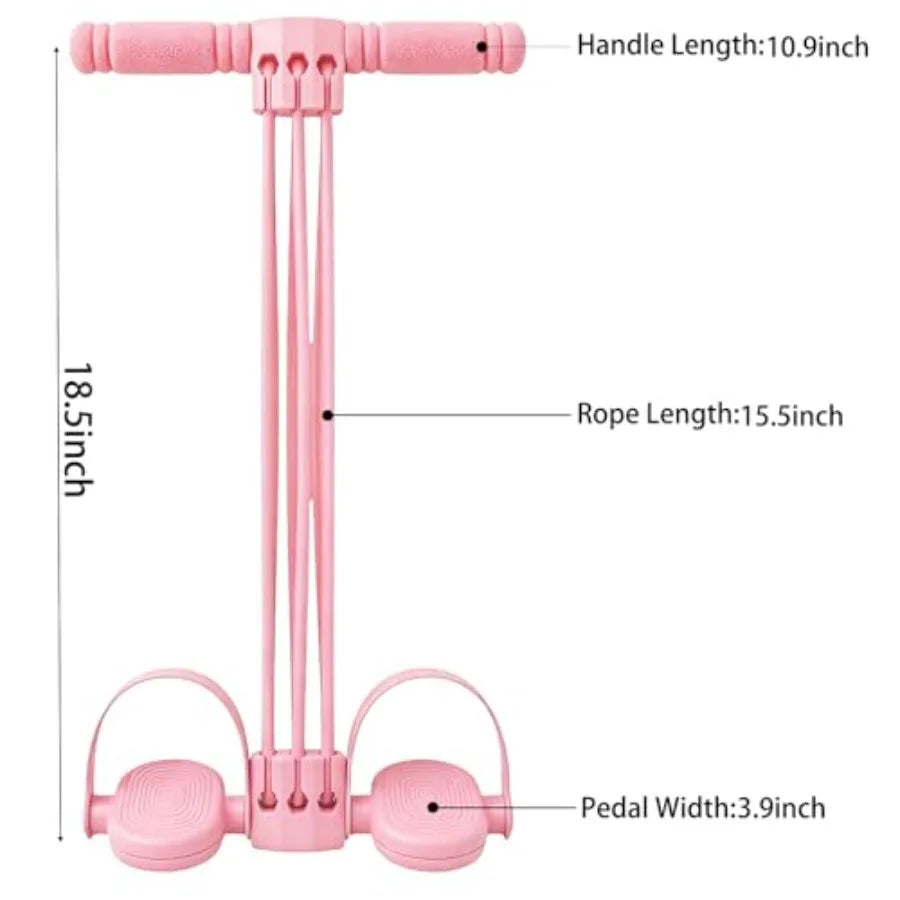 Upgraded Pedal Resistance Band with Handle, 6-Tube Multifunction Stretching Workout Band for Yoga, Home Workout Equipment, Devi