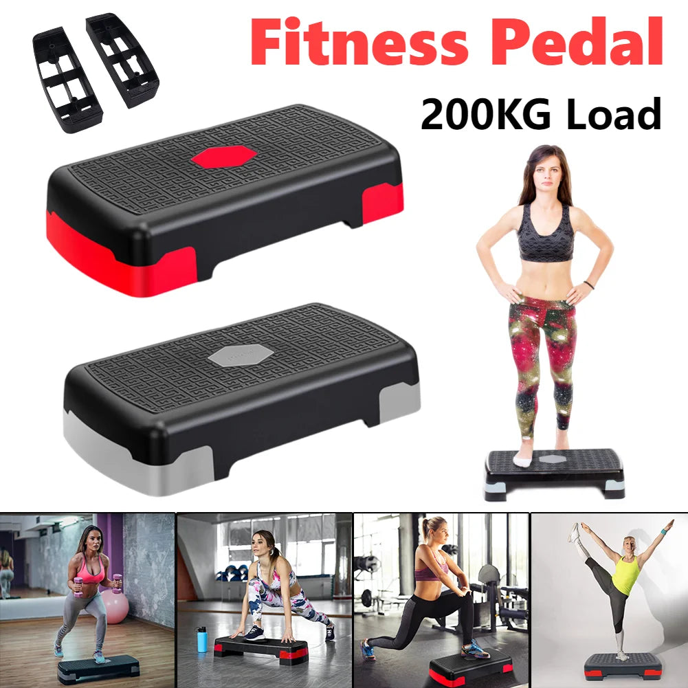 Aerobic Fitness Stepper Fitness Height Step Pedal Cardio Pedal Exerciser Stable 200KG Load Home Training Gym Exercise Foot Pedal